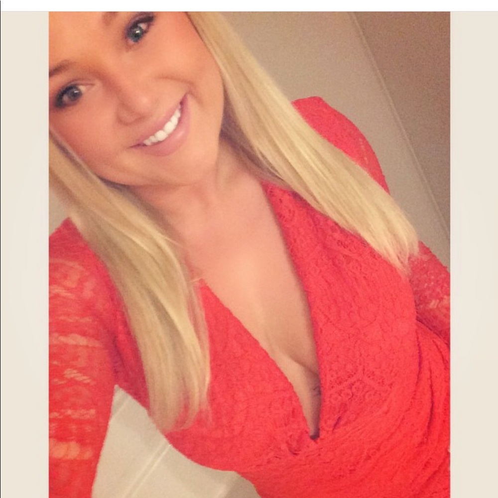 Red lace dress